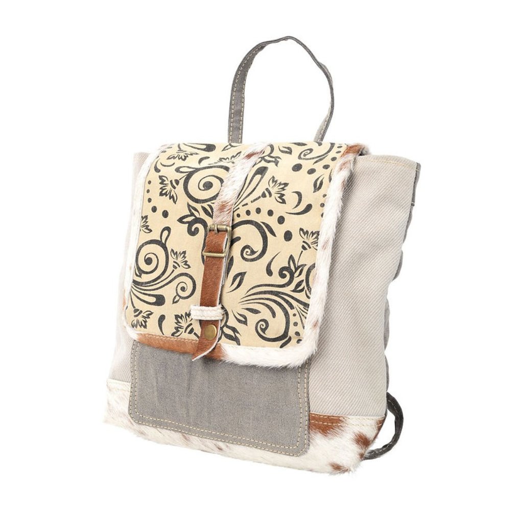 NWT Clea Ray Country Cowhide Trim Backpack Handbag Rustic